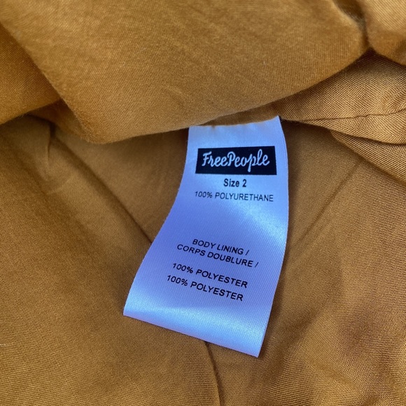 Free People Cognac Vegan Leather Zipper Front Mini Skirt 2 - Picture 10 of 11